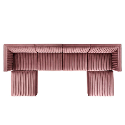Modway EEI-5841 Sanguine 6-Piece Channel Tufted Performance Velvet Modular Sectional Sofa Modway