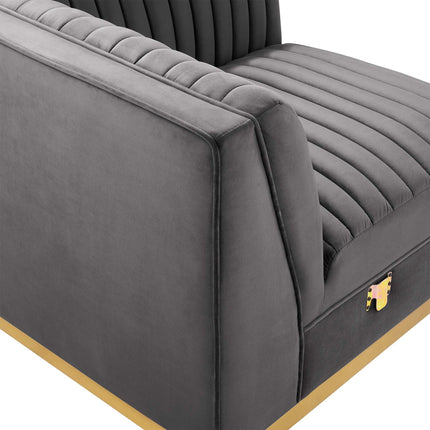 Modway EEI-5841 Sanguine 6-Piece Channel Tufted Performance Velvet Modular Sectional Sofa Modway