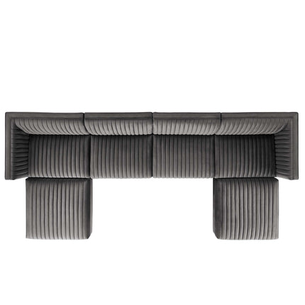 Modway EEI-5841 Sanguine 6-Piece Channel Tufted Performance Velvet Modular Sectional Sofa Modway