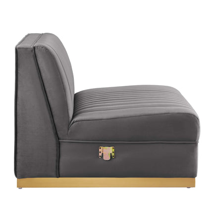 Modway EEI-5841 Sanguine 6-Piece Channel Tufted Performance Velvet Modular Sectional Sofa Modway
