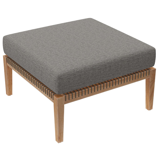 Modway EEI-5854 Clearwater Outdoor Patio Teak Wood Ottoman Modway