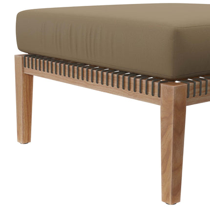 Modway EEI-5854 Clearwater Outdoor Patio Teak Wood Ottoman Modway