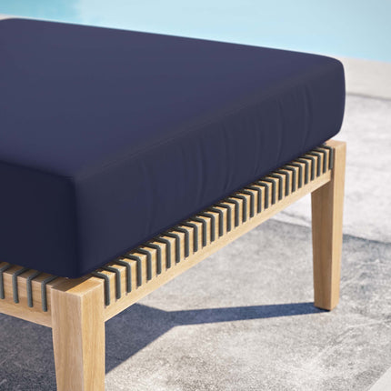 Modway EEI-5854 Clearwater Outdoor Patio Teak Wood Ottoman Modway