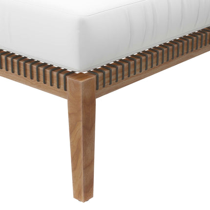Modway EEI-5854 Clearwater Outdoor Patio Teak Wood Ottoman Modway