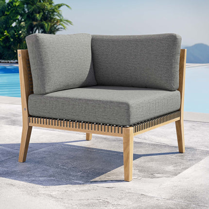 Modway EEI-5855 Clearwater Outdoor Patio Teak Wood Corner Chair Modway