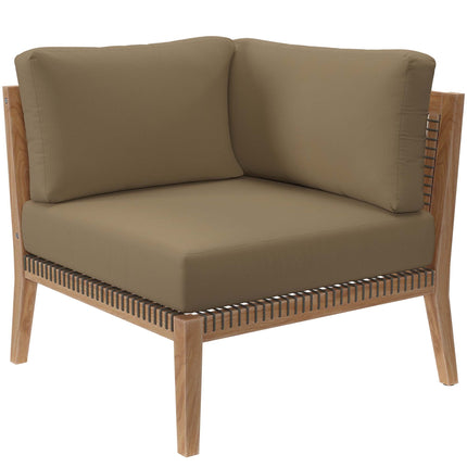 Modway EEI-5855 Clearwater Outdoor Patio Teak Wood Corner Chair Modway
