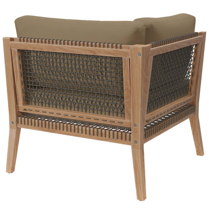 Modway EEI-5855 Clearwater Outdoor Patio Teak Wood Corner Chair Modway
