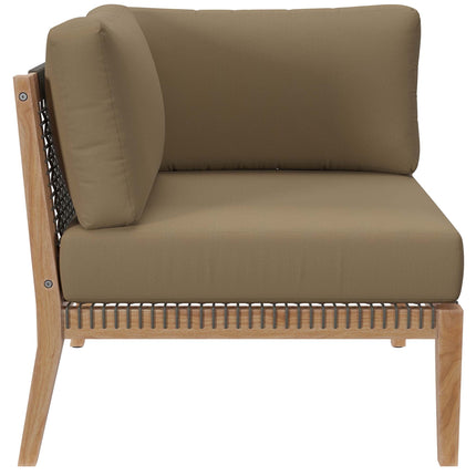 Modway EEI-5855 Clearwater Outdoor Patio Teak Wood Corner Chair Modway