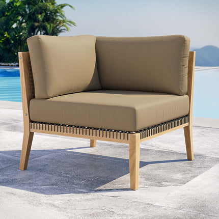 Modway EEI-5855 Clearwater Outdoor Patio Teak Wood Corner Chair Modway