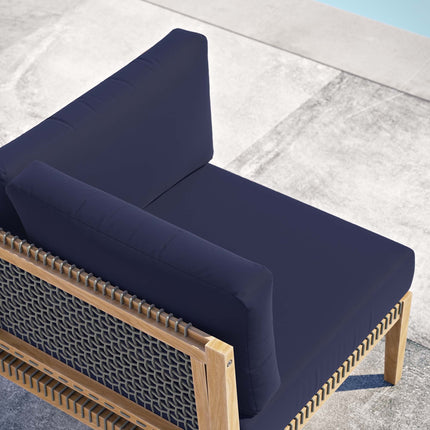 Modway EEI-5855 Clearwater Outdoor Patio Teak Wood Corner Chair Modway