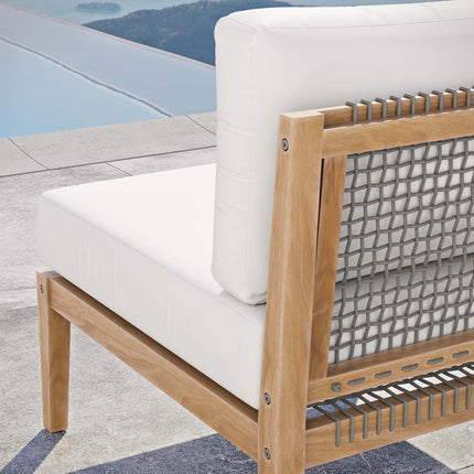 Modway EEI-5856 Clearwater Outdoor Patio Teak Wood Armless Chair Modway