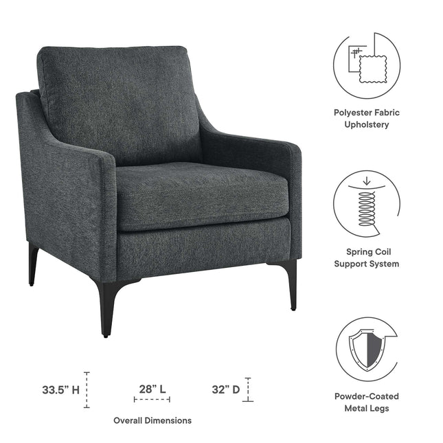 Modway EEI-6023 Corland Upholstered Fabric Armchair Modway