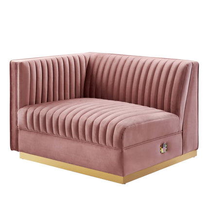 Modway EEI-6031 Sanguine Channel Tufted Performance Velvet Modular Sectional Sofa Left-Arm Chair Modway
