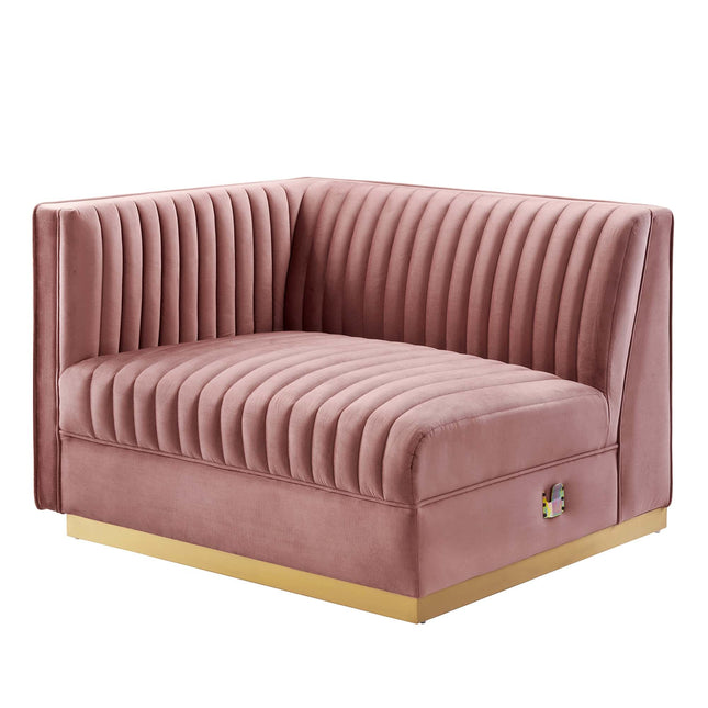 Modway EEI-6031 Sanguine Channel Tufted Performance Velvet Modular Sectional Sofa Left-Arm Chair Modway