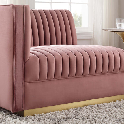 Modway EEI-6031 Sanguine Channel Tufted Performance Velvet Modular Sectional Sofa Left-Arm Chair Modway