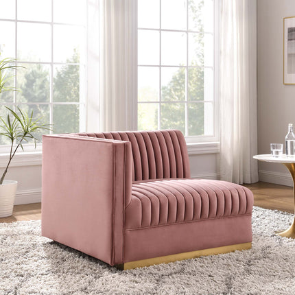 Modway EEI-6031 Sanguine Channel Tufted Performance Velvet Modular Sectional Sofa Left-Arm Chair Modway