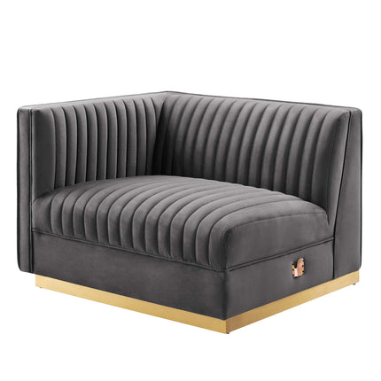Modway EEI-6031 Sanguine Channel Tufted Performance Velvet Modular Sectional Sofa Left-Arm Chair Modway