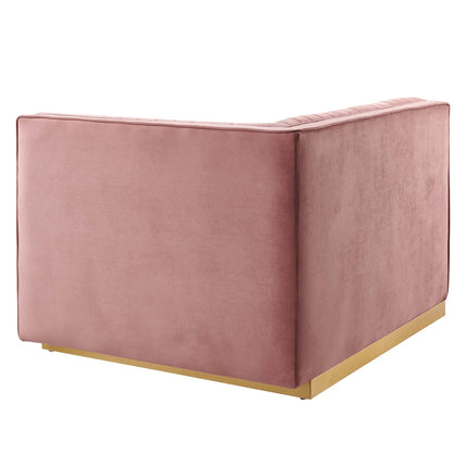 Modway EEI-6032 Sanguine Channel Tufted Performance Velvet Modular Sectional Sofa Right-Arm Chair Modway