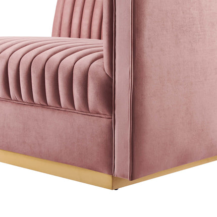 Modway EEI-6032 Sanguine Channel Tufted Performance Velvet Modular Sectional Sofa Right-Arm Chair Modway