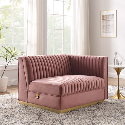 Modway EEI-6032 Sanguine Channel Tufted Performance Velvet Modular Sectional Sofa Right-Arm Chair Modway