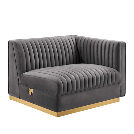 Modway EEI-6032 Sanguine Channel Tufted Performance Velvet Modular Sectional Sofa Right-Arm Chair Modway