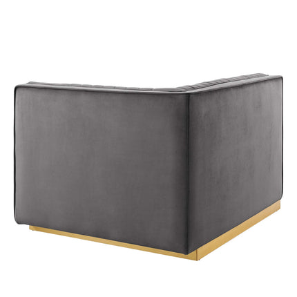Modway EEI-6032 Sanguine Channel Tufted Performance Velvet Modular Sectional Sofa Right-Arm Chair Modway