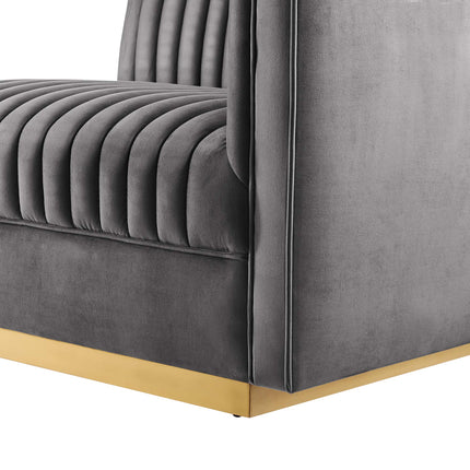 Modway EEI-6032 Sanguine Channel Tufted Performance Velvet Modular Sectional Sofa Right-Arm Chair Modway