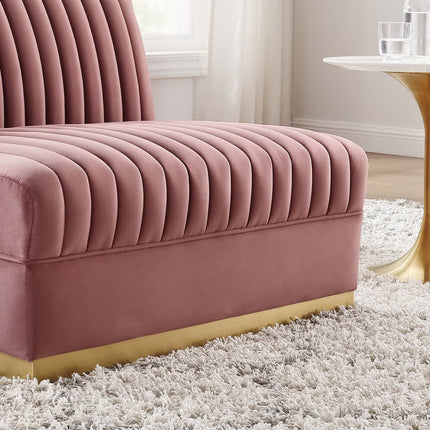 Modway EEI-6033 Sanguine Channel Tufted Performance Velvet Modular Sectional Sofa Armless Chair Modway