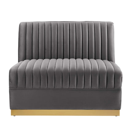 Modway EEI-6033 Sanguine Channel Tufted Performance Velvet Modular Sectional Sofa Armless Chair Modway
