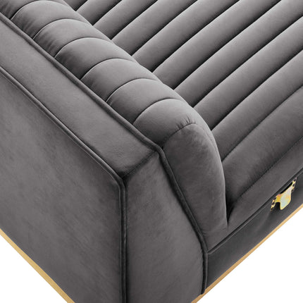Modway EEI-6033 Sanguine Channel Tufted Performance Velvet Modular Sectional Sofa Armless Chair Modway