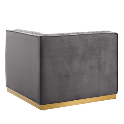 Modway EEI-6035 Sanguine Channel Tufted Performance Velvet Modular Sectional Sofa Right Corner Chair Modway