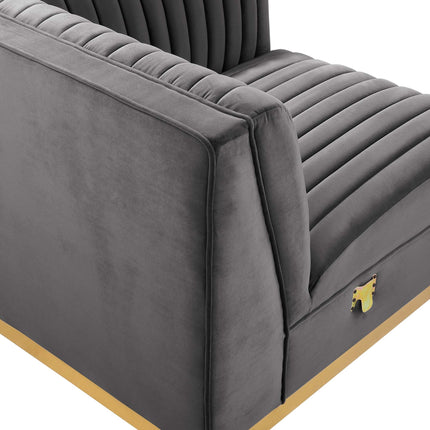 Modway EEI-6035 Sanguine Channel Tufted Performance Velvet Modular Sectional Sofa Right Corner Chair Modway