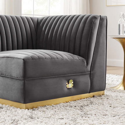 Modway EEI-6035 Sanguine Channel Tufted Performance Velvet Modular Sectional Sofa Right Corner Chair Modway