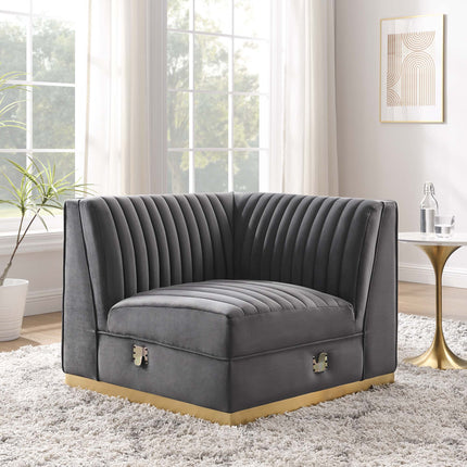 Modway EEI-6035 Sanguine Channel Tufted Performance Velvet Modular Sectional Sofa Right Corner Chair Modway