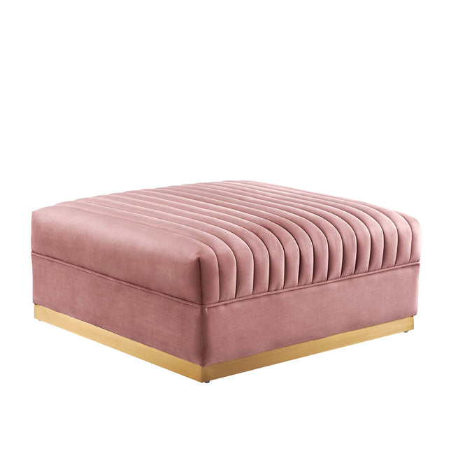 Modway EEI-6036 Sanguine Channel Tufted Performance Velvet Modular Sectional Sofa Ottoman Modway