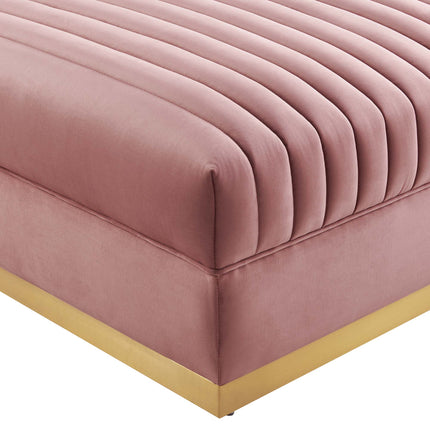Modway EEI-6036 Sanguine Channel Tufted Performance Velvet Modular Sectional Sofa Ottoman Modway
