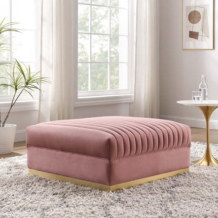 Modway EEI-6036 Sanguine Channel Tufted Performance Velvet Modular Sectional Sofa Ottoman Modway