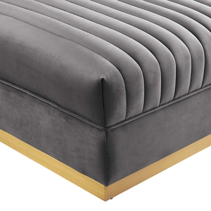 Modway EEI-6036 Sanguine Channel Tufted Performance Velvet Modular Sectional Sofa Ottoman Modway