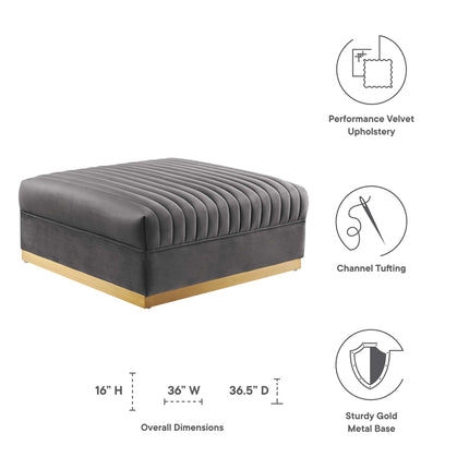 Modway EEI-6036 Sanguine Channel Tufted Performance Velvet Modular Sectional Sofa Ottoman Modway