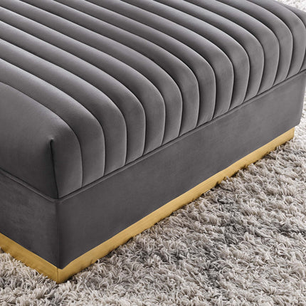 Modway EEI-6036 Sanguine Channel Tufted Performance Velvet Modular Sectional Sofa Ottoman Modway