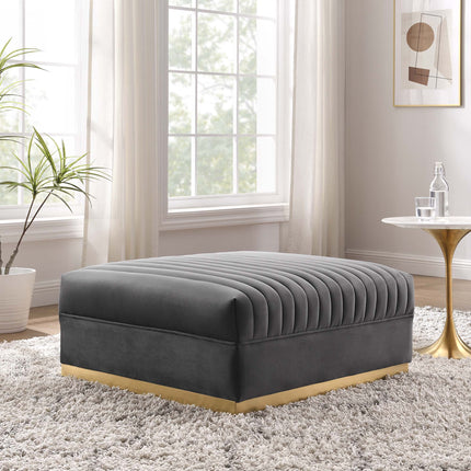 Modway EEI-6036 Sanguine Channel Tufted Performance Velvet Modular Sectional Sofa Ottoman Modway