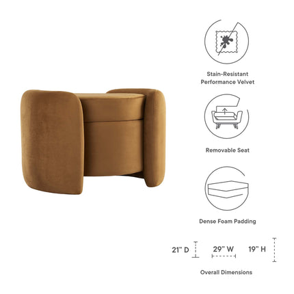Modway EEI-6055 Nebula Upholstered Performance Velvet Ottoman Modway
