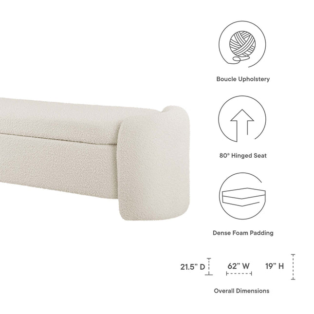 Modway EEI-6056 Nebula Boucle Upholstered Bench Modway