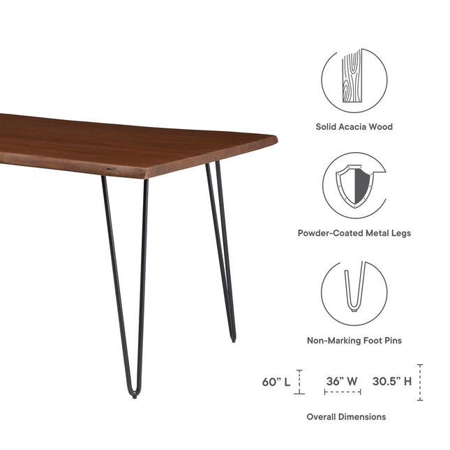 Modway EEI-6059 Ardor 60" Live Edge Acacia Wood Acacia Wood Dining Table Modway