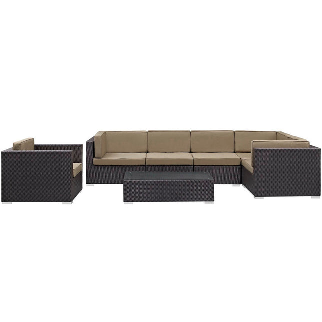 Modway EEI-606 Corona 7 Piece Outdoor Patio Sectional Set Modway