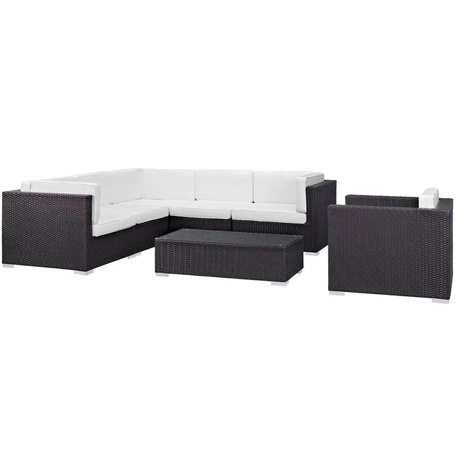 Modway EEI-606 Corona 7 Piece Outdoor Patio Sectional Set Modway