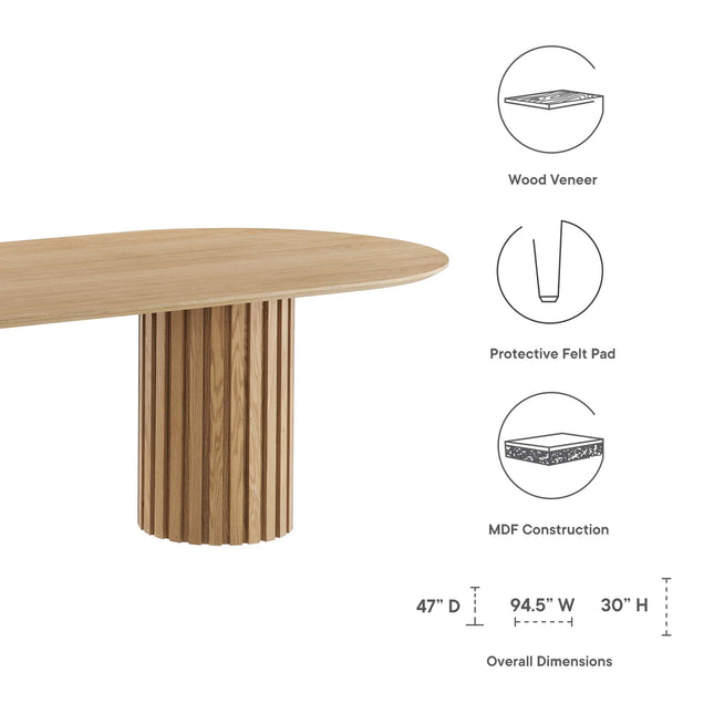 Modway EEI-6065 Senja 95" Oval Dining Table Modway