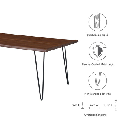 Modway EEI-6072 Ardor 96" Live Edge Acacia Wood Acacia Wood Dining Table Modway