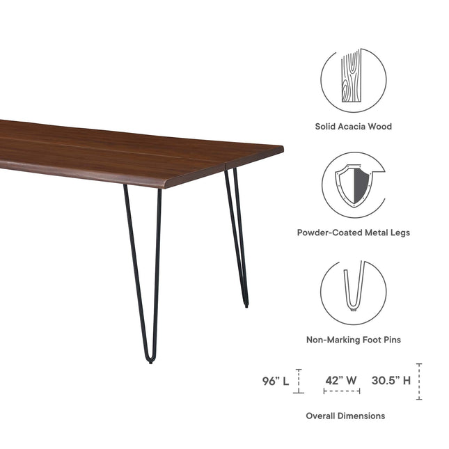 Modway EEI-6072 Ardor 96" Live Edge Acacia Wood Acacia Wood Dining Table Modway