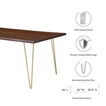 Modway EEI-6072 Ardor 96" Live Edge Acacia Wood Acacia Wood Dining Table Modway